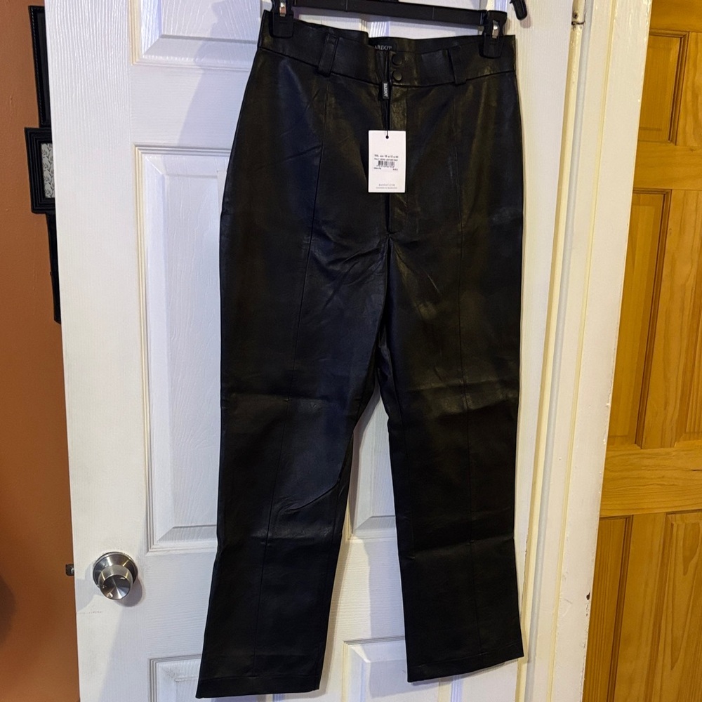 Bardot “Polly” Black Vegan Leather Pants